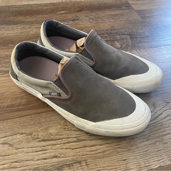 Vans Men's LX Charcoal suede Slip-On Sneakers 10.5 - Picture 1 of 9